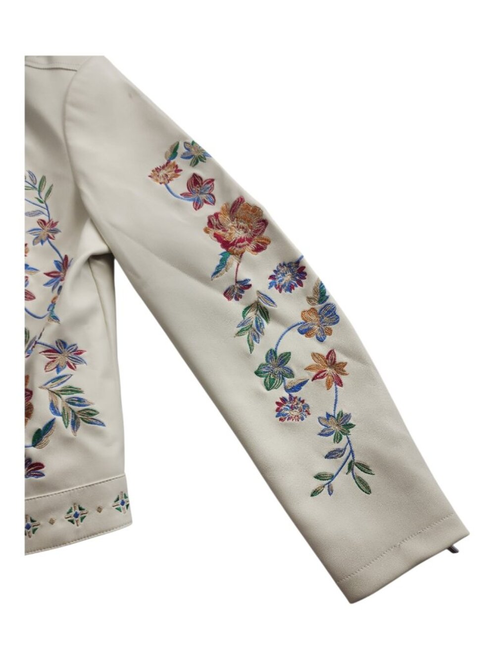 Coquette Embroidered Floral Jacket Peter Pan Collar Vintage - Picture 7 of 15